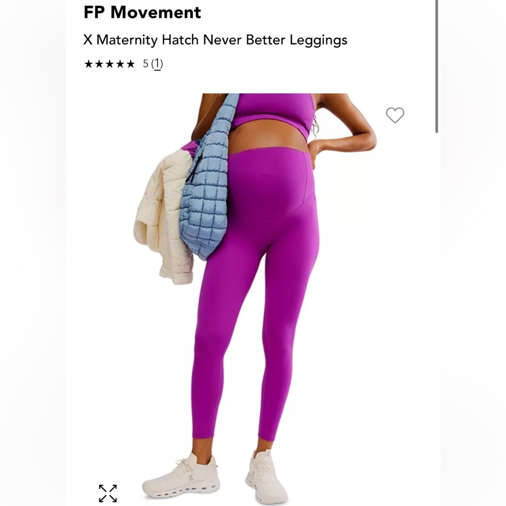 FP Movement by Free People Purple Maternity Hatch Never Better Leggings